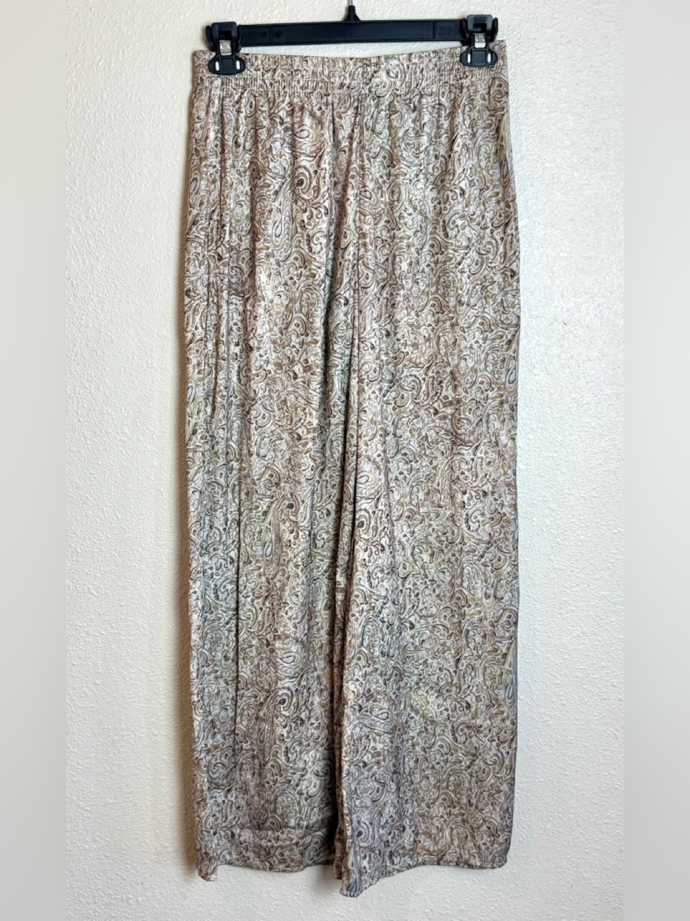 New Philosophy Republic Paisley Wide Leg Satin Elastic Waist Pants Size MP Boho